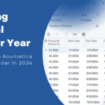Acumatica Financial Calendar 2024
